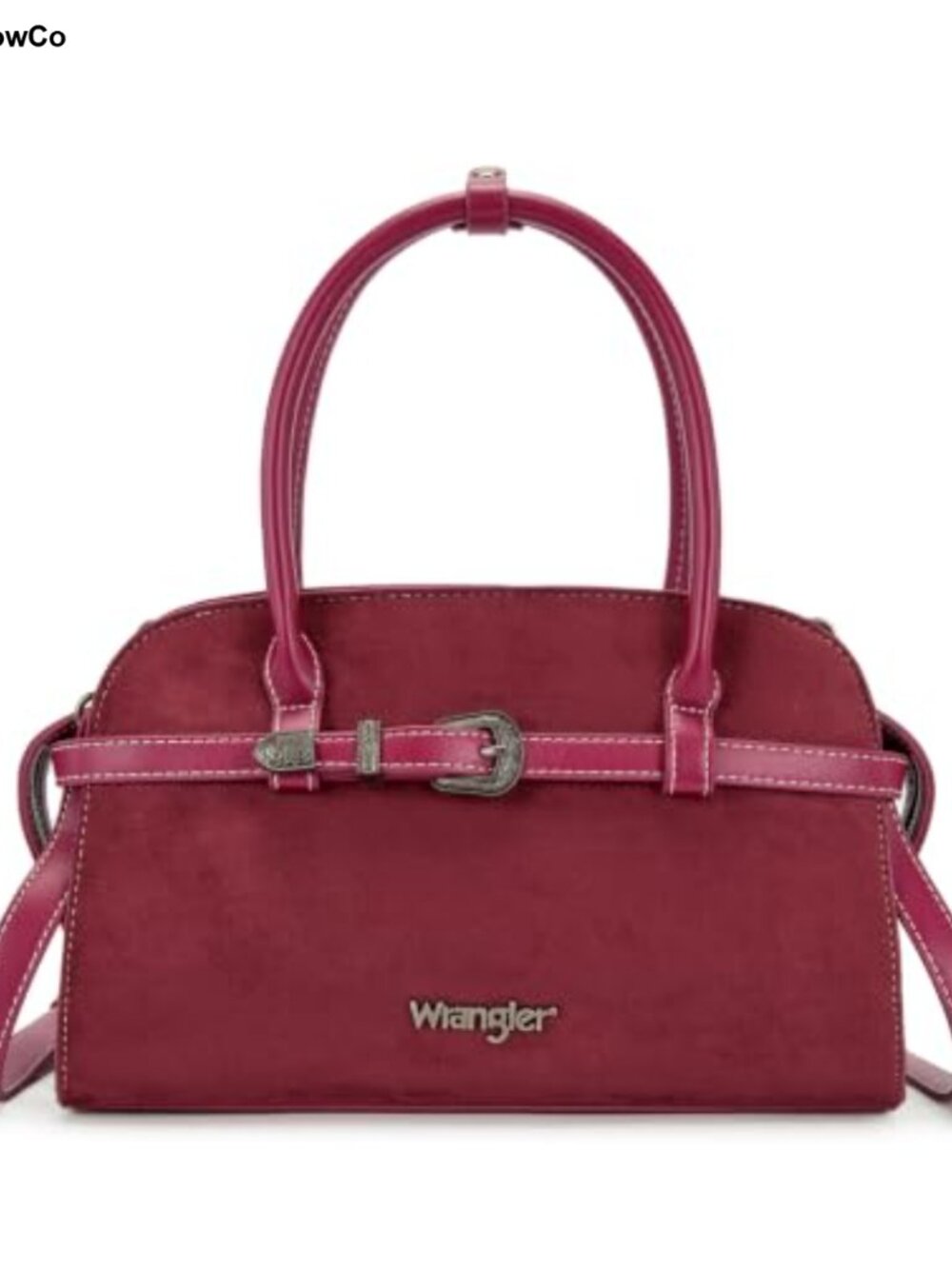 Faux Suede Satchel Crossbody Bag Western Buckle Small Purse Handbag